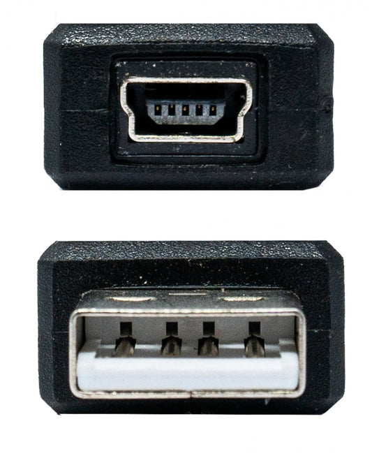 SYSTEM-S USB 2.0 Adapter Type A Male to Mini Female Cable in Black