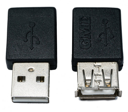 System-S USB 2.0 Adapter Type A Male to Female Angled Cable in Black