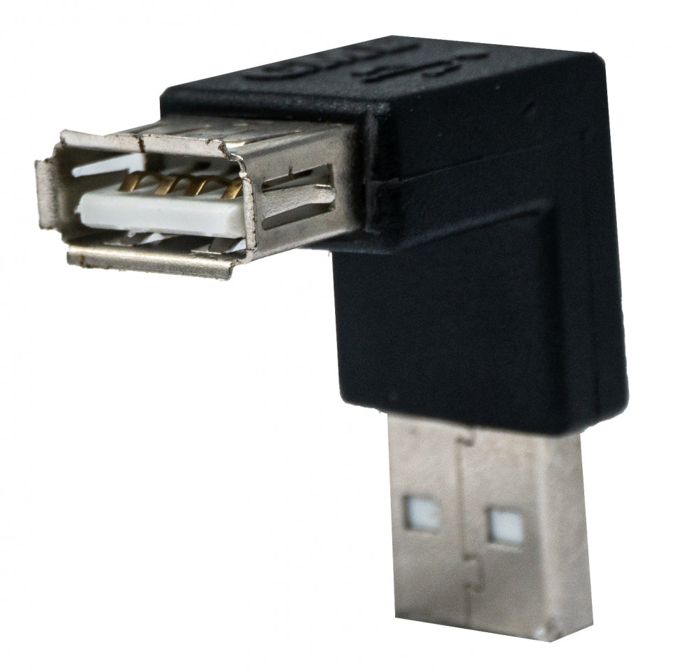 System-S USB 2.0 Adapter Typ A Stecker zu Buchse Winkel Kabel in Schwarz