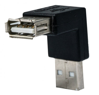 System-S USB 2.0 Adapter Typ A Stecker zu Buchse Winkel Kabel in Schwarz