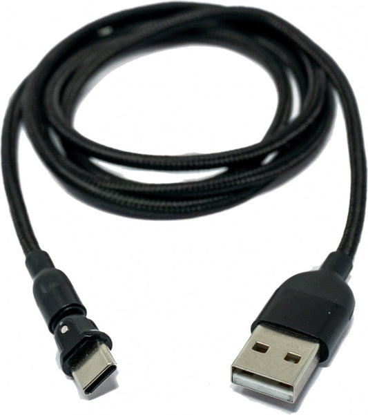 SYSTEM-S USB 3.1 cable 1 m Type C male to 2.0 A female 180° angle in black 