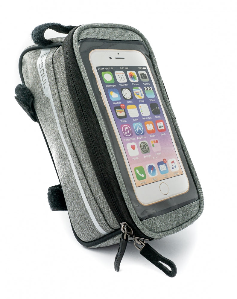 SYSTEM-S Fahrrad Tasche Halterung in Grau Befestigung für Smartphone