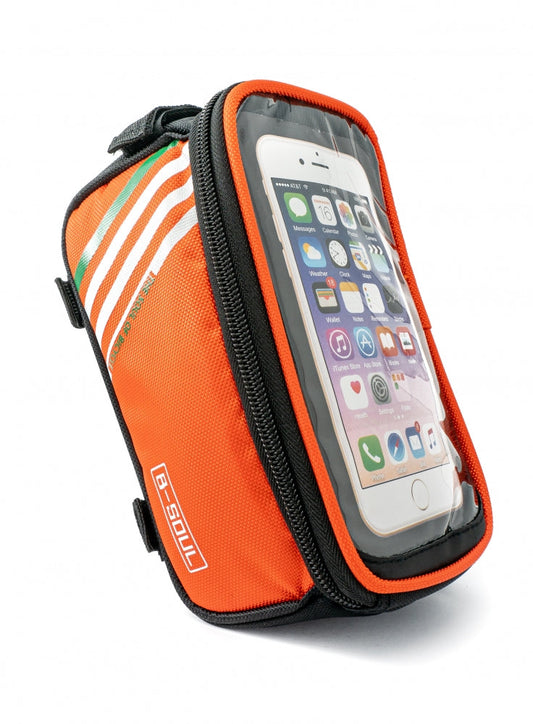 SYSTEM-S Bicycle Bag Holder in Orange Mount for Smartphone
