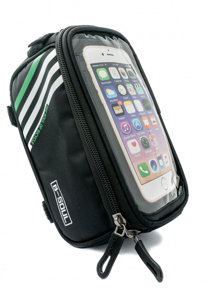 SYSTEM-S Fahrrad Tasche Halterung in Schwarz Befestigung für Smartphone