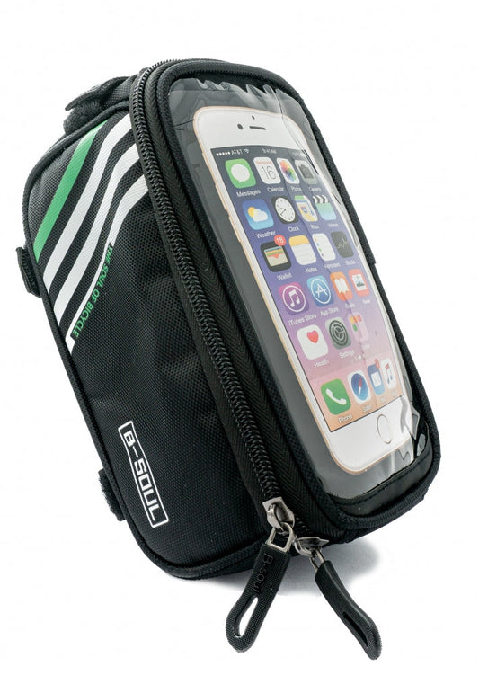 SYSTEM-S Fahrrad Tasche Halterung in Schwarz Befestigung für Smartphone