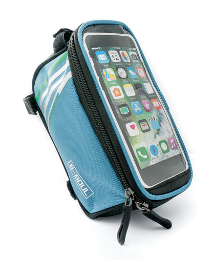 SYSTEM-S Fahrrad Tasche Halterung in Blau Befestigung für Smartphone