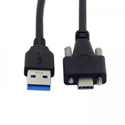SYSTEM-S USB 3.1 cable 3 m Type C male to 3.0 Type A male screw in black