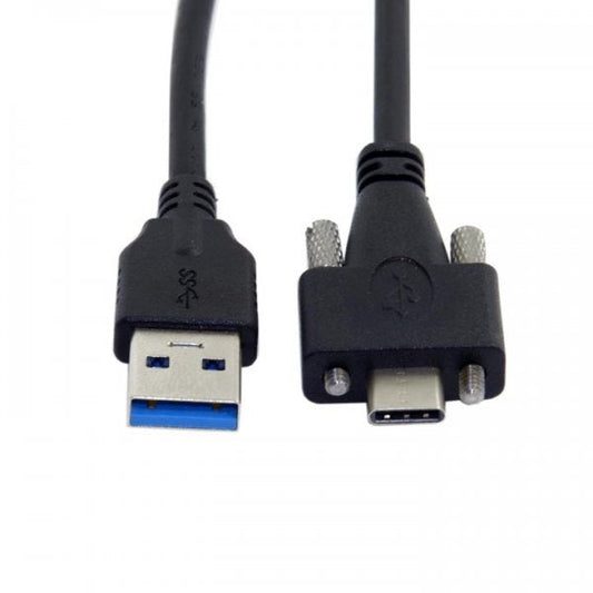 SYSTEM-S USB 3.1 cable 3 m Type C male to 3.0 Type A male screw in black