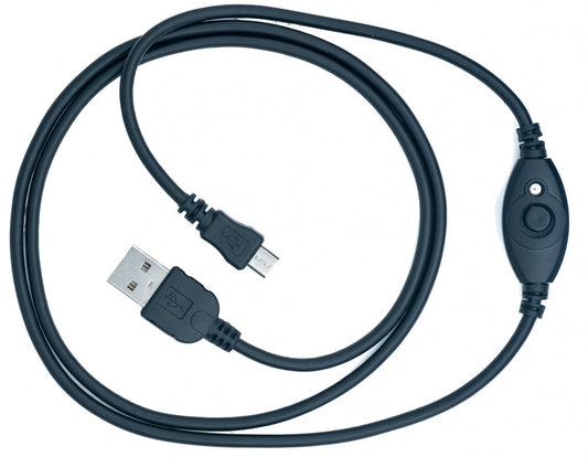 SYSTEM-S USB 2.0 Kabel 100 cm Micro Stecker zu 2.0 A Stecker mit Schalter in Schwarz