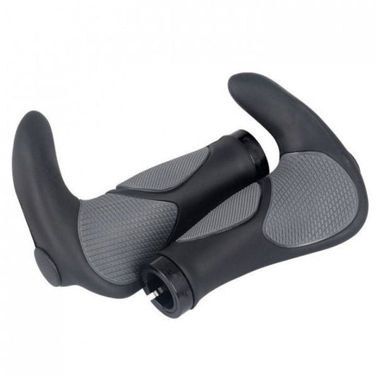 SYSTEM-S Fahrrad Griff 2x ergonomisch mit Doppel Lock in Schwarz