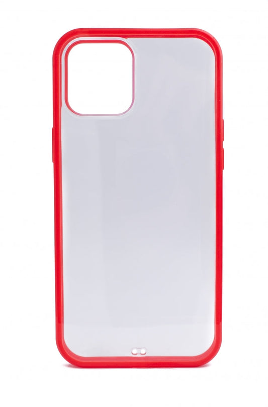SYSTEM-S protective silicone case in red transparent case compatible with iPhone 12 Pro Max 