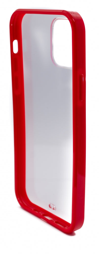 SYSTEM-S Schutzhülle aus Silikon in Rot Transparent Hülle kompatibel mit iPhone 12