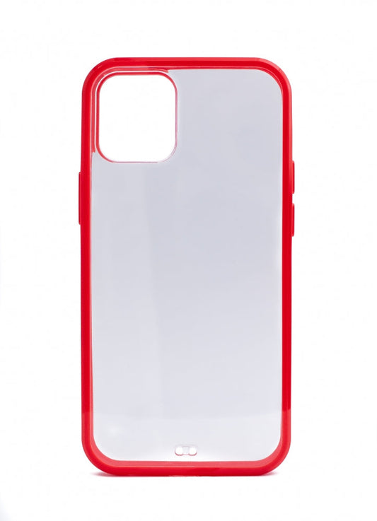 SYSTEM-S protective silicone case in red transparent case compatible with iPhone 12 Mini 