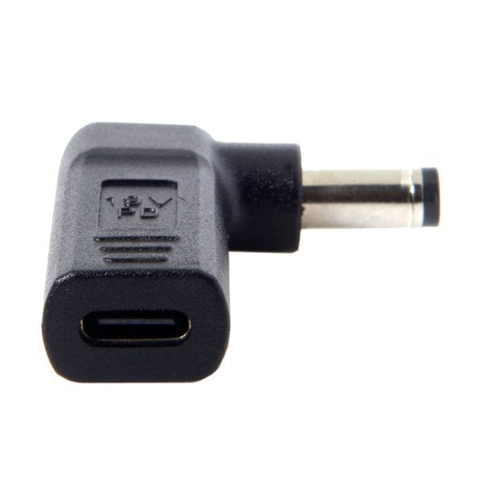 SYSTEM-S USB 3.1 adapter type C female to DC 20V 5.5 x 2.1 mm male angle cable