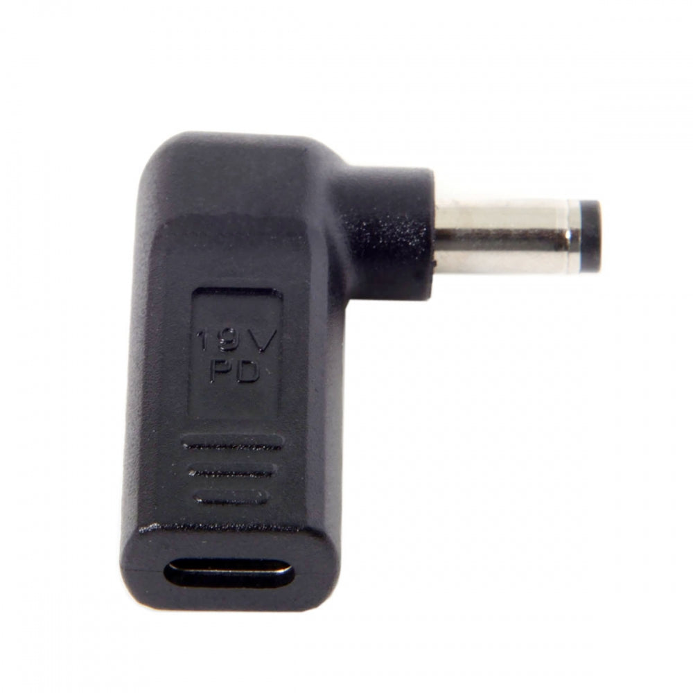 SYSTEM-S USB 3.1 adapter type C female to DC 20V 5.5 x 2.1 mm male angle cable