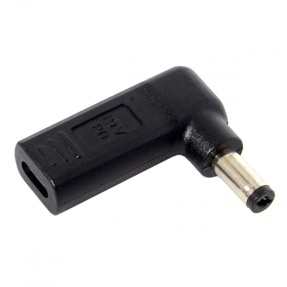 SYSTEM-S USB 3.1 adapter type C female to DC 20V 5.5 x 2.1 mm male angle cable