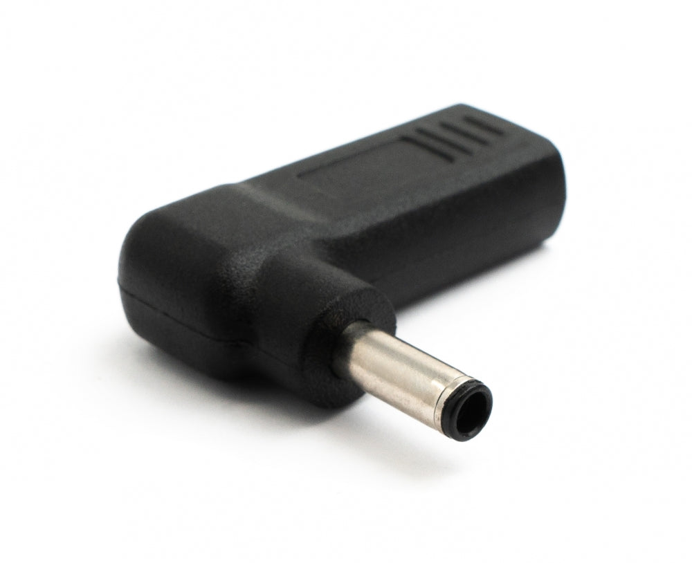 SYSTEM-S USB 3.1 Adapter Typ C Buchse zu DC 20V 4,5 x 3,0 mm Stecker Winkel Kabel Schwarz