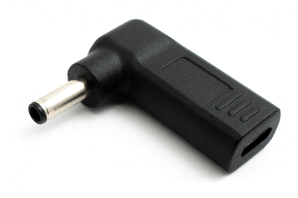 SYSTEM-S USB 3.1 Adapter Typ C Buchse zu DC 20V 4,5 x 3,0 mm Stecker Winkel Kabel Schwarz