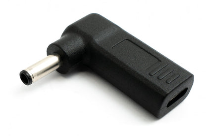 SYSTEM-S USB 3.1 Adapter Typ C Buchse zu DC 20V 4,5 x 3,0 mm Stecker Winkel Kabel Schwarz