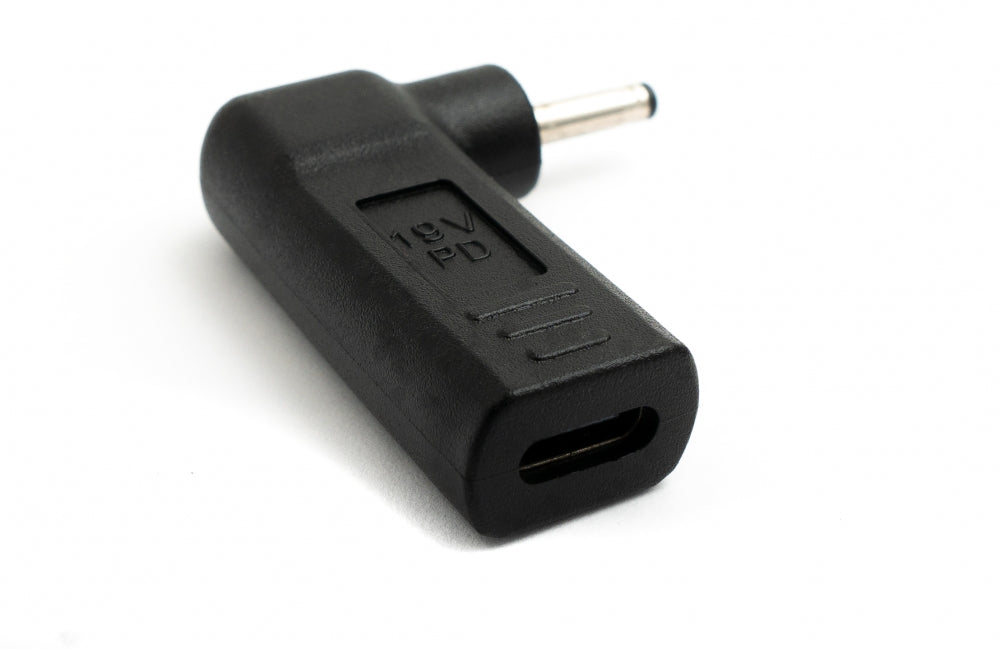 SYSTEM-S USB 3.1 Adapter Typ C Buchse zu DC 20V 3,0 x 1,1 mm Stecker Winkel Kabel Schwarz