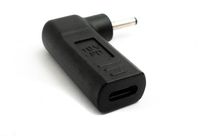 SYSTEM-S USB 3.1 Adapter Typ C Buchse zu DC 20V 3,0 x 1,1 mm Stecker Winkel Kabel Schwarz