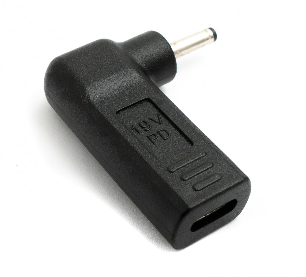 SYSTEM-S USB 3.1 Adapter Typ C Buchse zu DC 20V 3,0 x 1,1 mm Stecker Winkel Kabel Schwarz