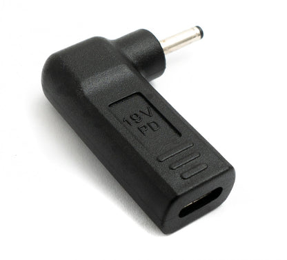 SYSTEM-S USB 3.1 Adapter Typ C Buchse zu DC 20V 3,0 x 1,1 mm Stecker Winkel Kabel Schwarz
