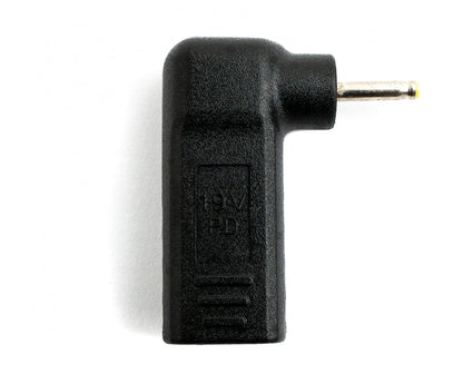 SYSTEM-S USB 3.1 Adapter Typ C Buchse zu DC 20V 2,5 x 0,7 mm Stecker Winkel Kabel Schwarz