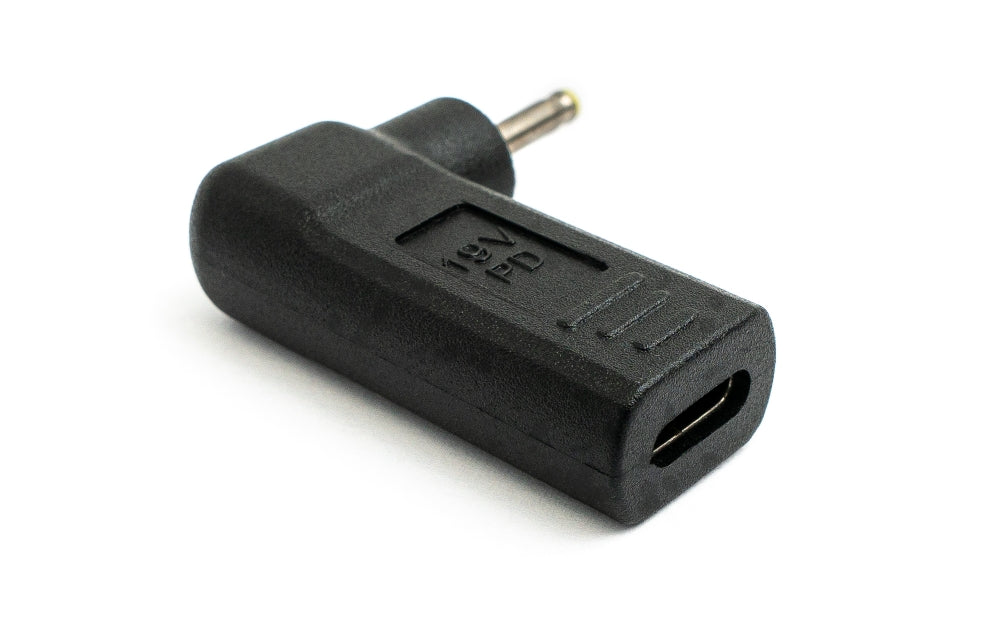 SYSTEM-S USB 3.1 Adapter Typ C Buchse zu DC 20V 2,5 x 0,7 mm Stecker Winkel Kabel Schwarz