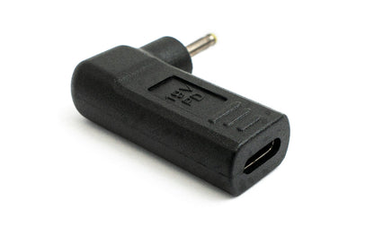 SYSTEM-S USB 3.1 Adapter Typ C Buchse zu DC 20V 2,5 x 0,7 mm Stecker Winkel Kabel Schwarz
