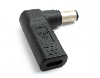 SYSTEM-S USB 3.1 Adapter Typ C Buchse zu DC 20V 7,4 x 5,0 mm Stecker Winkel Kabel Schwarz