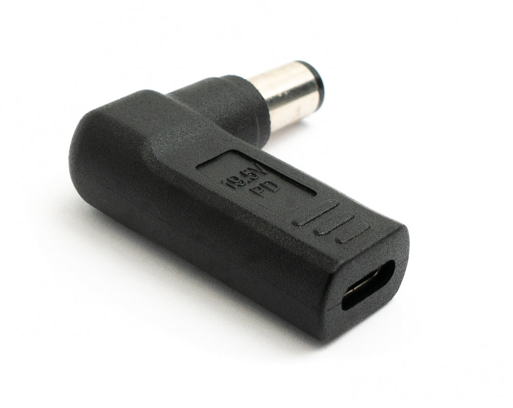 SYSTEM-S USB 3.1 Adapter Typ C Buchse zu DC 20V 7,4 x 5,0 mm Stecker Winkel Kabel Schwarz