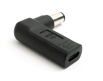 SYSTEM-S USB 3.1 Adapter Typ C Buchse zu DC 20V 7,4 x 5,0 mm Stecker Winkel Kabel Schwarz