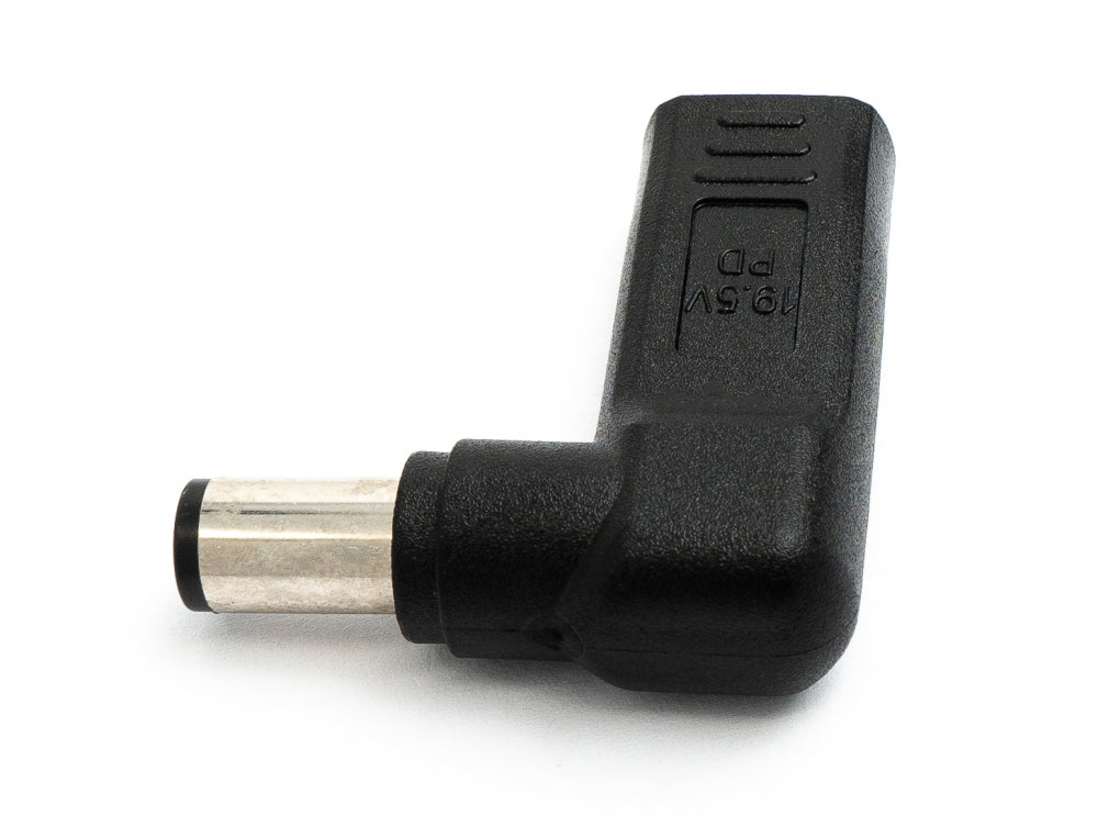 SYSTEM-S USB 3.1 Adapter Typ C Buchse zu DC 20V 7,4 x 5,0 mm Stecker Winkel Kabel Schwarz