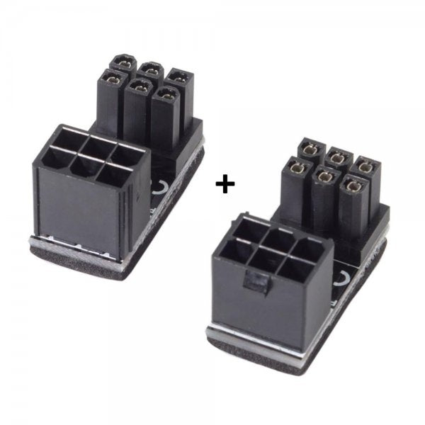 2x ATX Adapter 6Pin Buchse zu Stecker Winkel Kabel für Mainboard