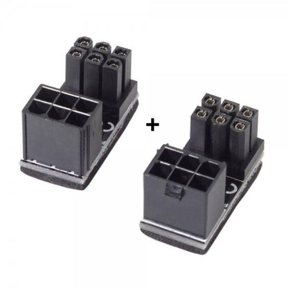 2x ATX Adapter 6Pin Buchse zu Stecker Winkel Kabel für Mainboard