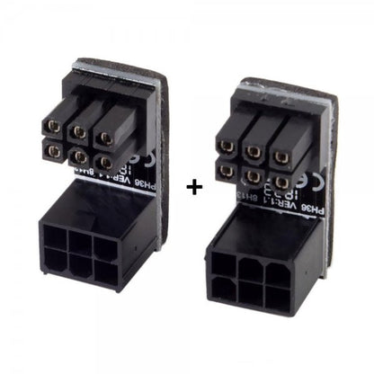 2x ATX Adapter 6Pin Buchse zu Stecker Winkel Kabel für Mainboard