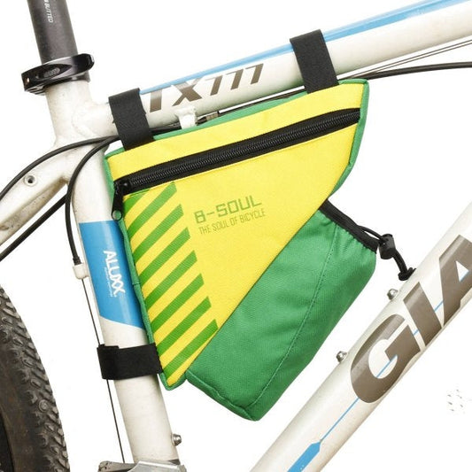 SYSTEM-S Fahrrad Tasche mit Flaschenhalter Befestigung in Grün Gelb