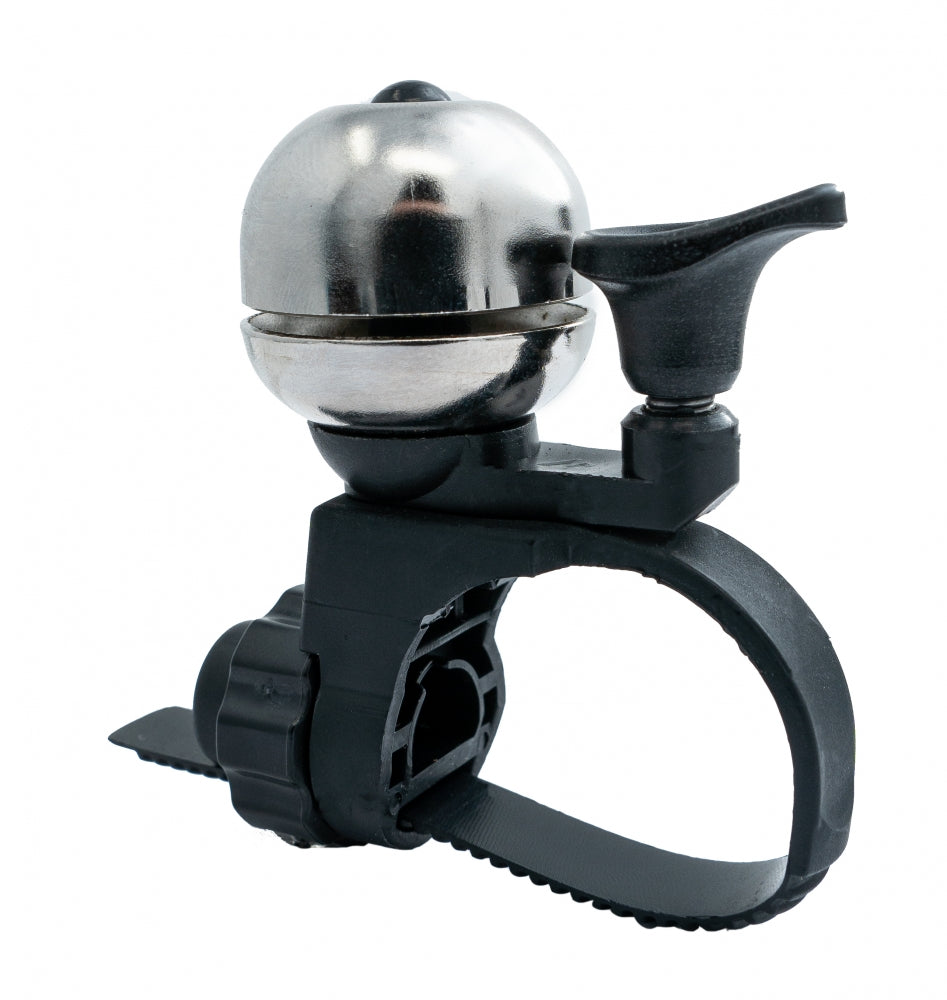 SYSTEM-S bicycle bell shiny in vintage look made of metal in grey