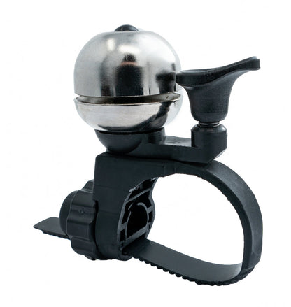 SYSTEM-S bicycle bell shiny in vintage look made of metal in grey