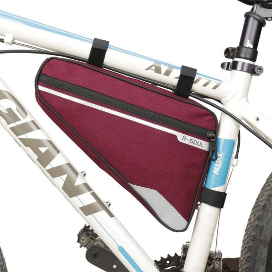 SYSTEM-S Fahrrad Tasche Befestigung spritzwasserfest in Rot Dreiecktasche Rahmentasche Triangeltasche