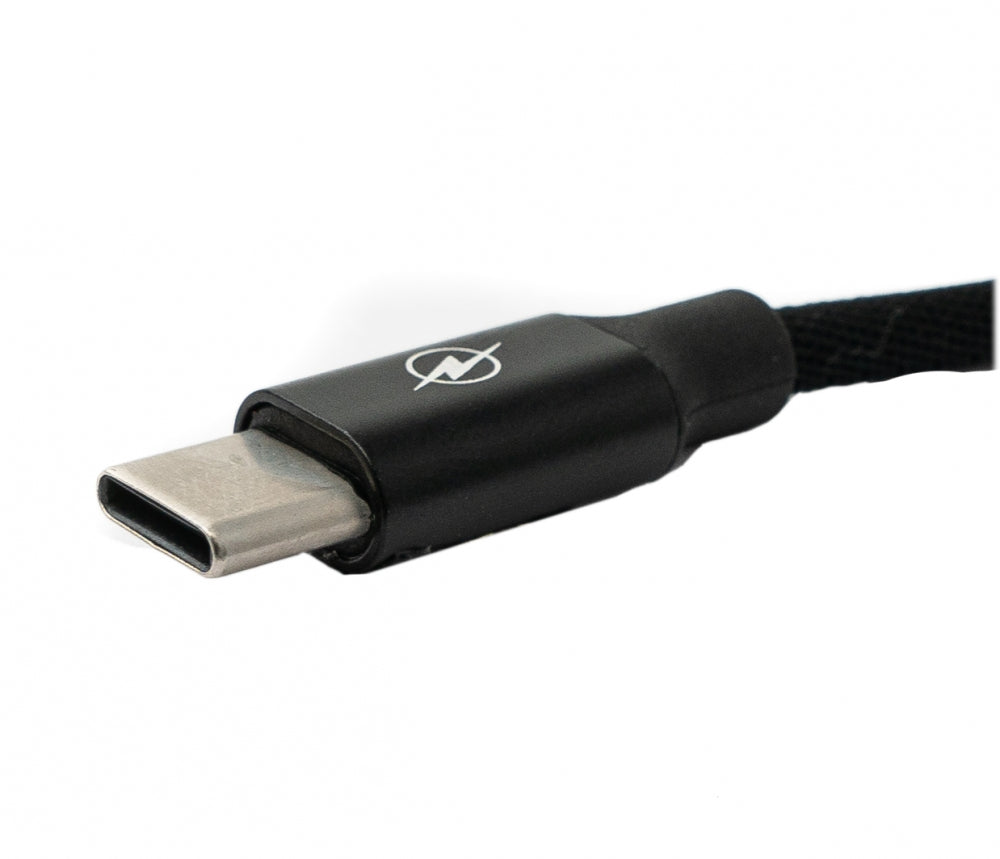 SYSTEM-S USB 3.1 Kabel 25cm Typ C Stecker zu 30 Typ A Stecker geflochten Adapter Schwarz