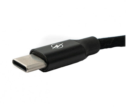 SYSTEM-S USB 3.1 Kabel 25cm Typ C Stecker zu 30 Typ A Stecker geflochten Adapter Schwarz
