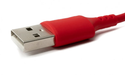 SYSTEM-S USB 3.1 Kabel 1 m Typ C Stecker zu 2.0 Typ A Stecker aus Silikon in Rot