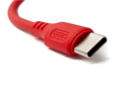 SYSTEM-S USB 3.1 Kabel 1 m Typ C Stecker zu 2.0 Typ A Stecker aus Silikon in Rot