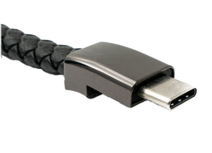 SYSTEM-S USB 3.1 Armband Kabel 22,5 cm Typ C Stecker zu 2.0 Typ A Stecker Adapter Schwarz