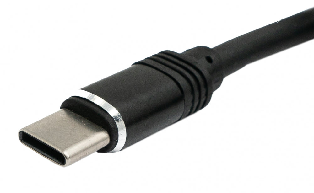 SYSTEM-S USB 3.1 Kabel 1 m Typ C Stecker zu 2.0 Typ A Stecker aus TPE in Schwarz