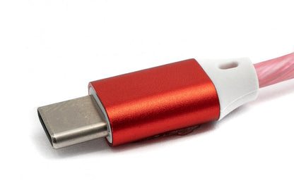 SYSTEM-S USB 3.1 leuchtendes Kabel 1 m Typ C Stecker zu 2.0 Typ A Stecker in Rot