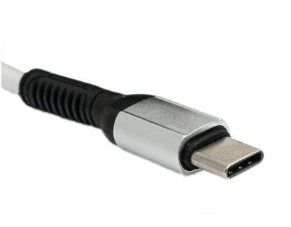 SYSTEM-S USB 3.1 2 in 1 cable 1m Type C male to Type C male and 2.0 Type A braided white