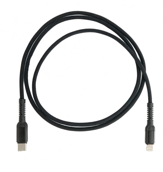 SYSTEM-S USB 3.1 Kabel 1 m Typ C Stecker zu 8 pin Stecker geflochten Schwarz